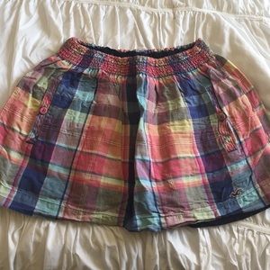 Hollister multi color plaid skirt